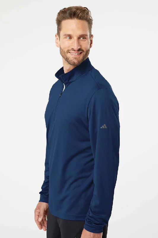 Adidas Mens UPF 50+ 1/4 Zip Sweatshirt - Collegiate Navy Blue - NEW