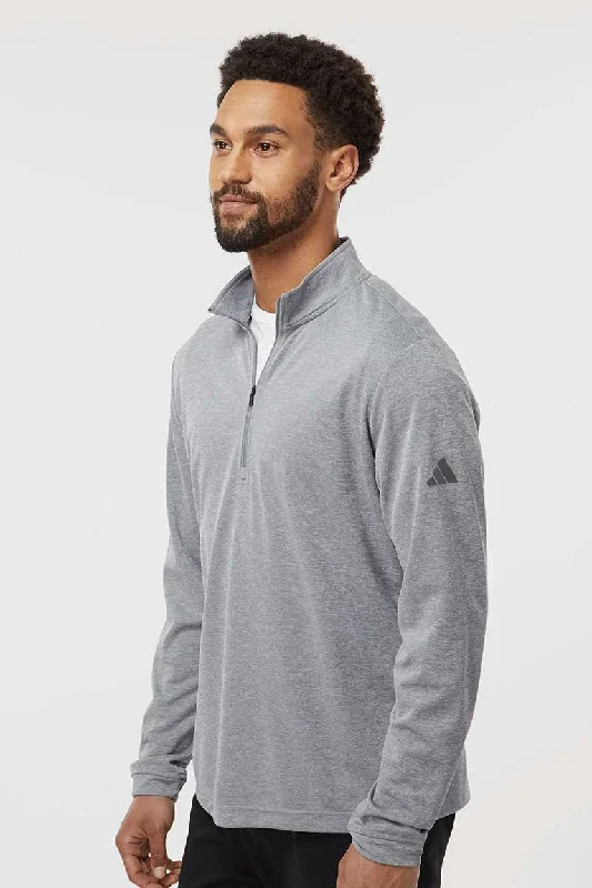 Adidas Mens UPF 50+ 1/4 Zip Sweatshirt - Grey Melange - NEW