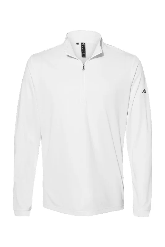 Adidas Mens UPF 50+ 1/4 Zip Sweatshirt - White - NEW