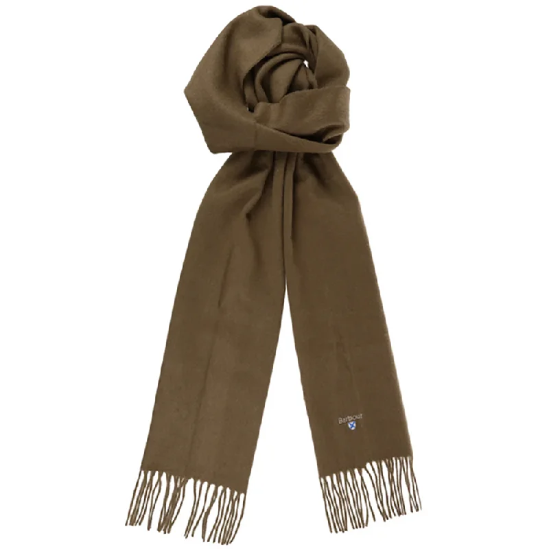 Barbour Plain Lambswool Scarf in Fossil