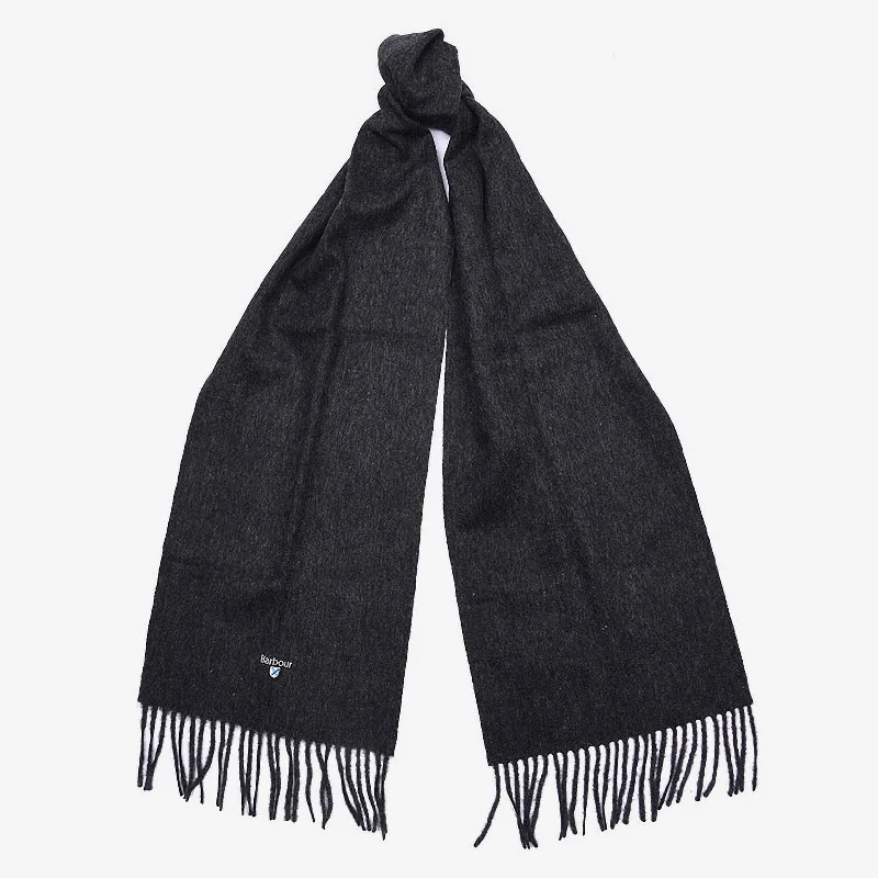 Barbour Plain Lambswool Scarf in Charcoal