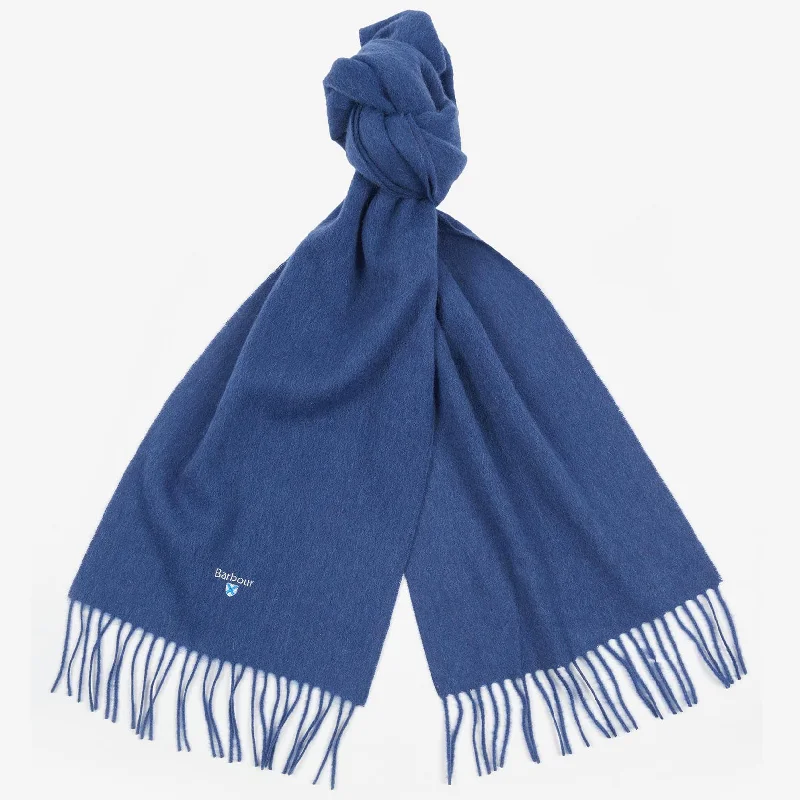 Barbour Plain Lambswool Scarf in Navy