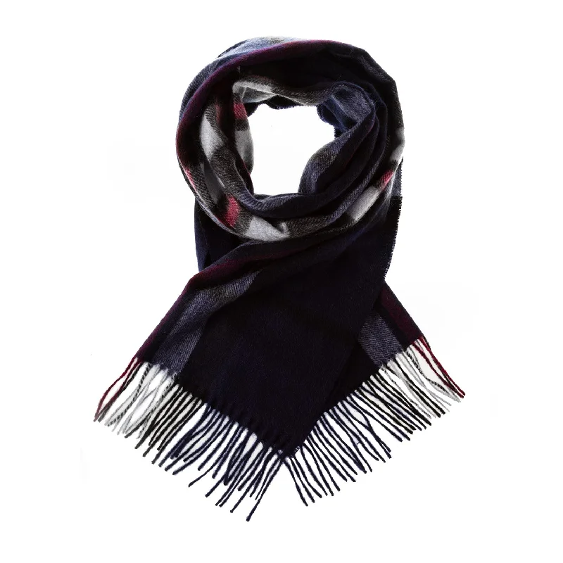 Edinburgh 100% Cashmere Wide Scarf  Thomson Navy