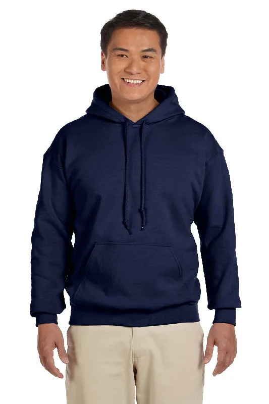 Gildan Mens Pill Resistant Hooded Sweatshirt Hoodie - Navy Blue