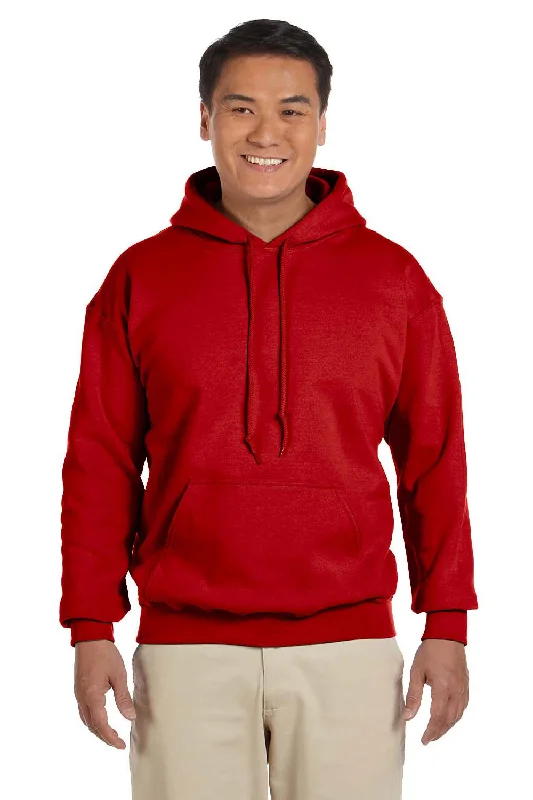 Gildan Mens Pill Resistant Hooded Sweatshirt Hoodie - Red