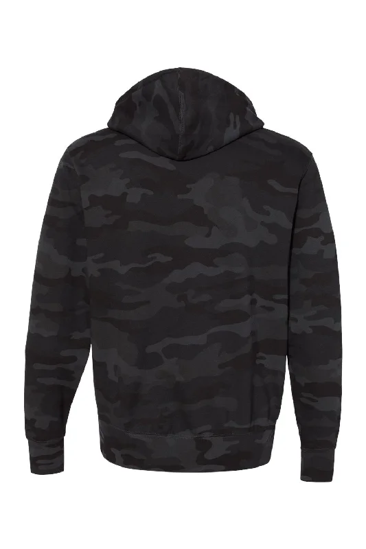 Independent Trading Co. Mens Full Zip Hooded Sweatshirt Hoodie - Black Camo - NEW