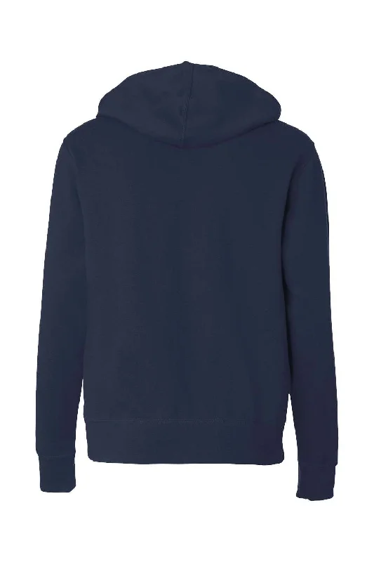 Independent Trading Co. Mens Full Zip Hooded Sweatshirt Hoodie - Classic Navy Blue - NEW