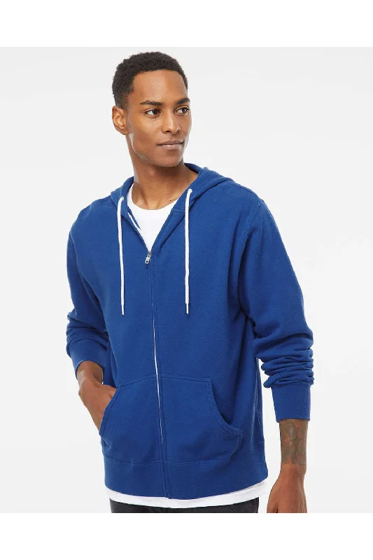 Independent Trading Co. Mens Full Zip Hooded Sweatshirt Hoodie - Cobalt Blue - NEW