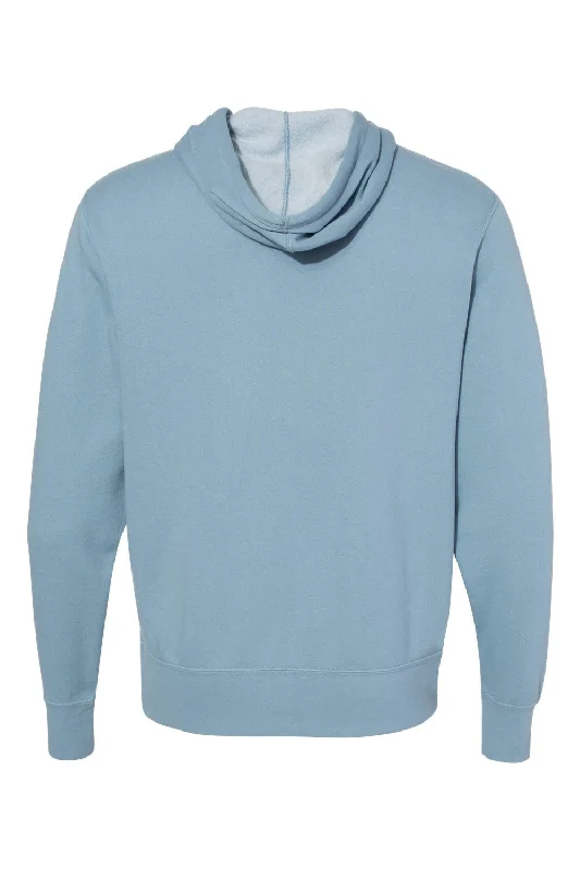 Independent Trading Co. Mens Full Zip Hooded Sweatshirt Hoodie - Misty Blue - NEW