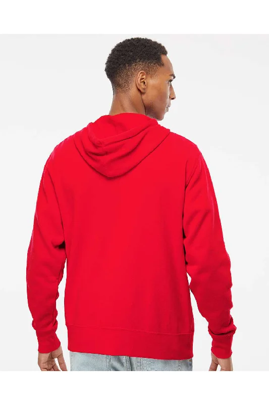 Independent Trading Co. Mens Full Zip Hooded Sweatshirt Hoodie - Red - NEW