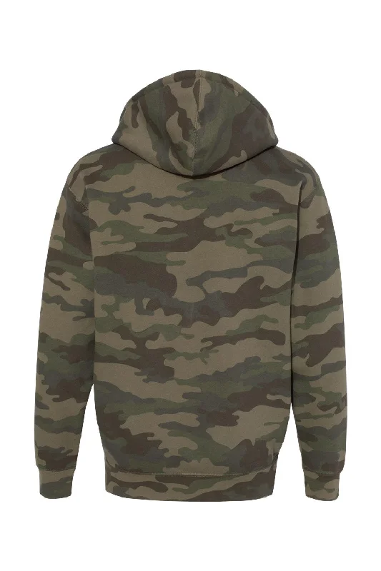 Independent Trading Co. Mens Full Zip Hooded Sweatshirt Hoodie - Forest Green Camo - NEW