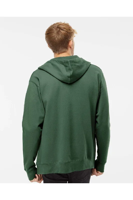 Independent Trading Co. Mens Full Zip Hooded Sweatshirt Hoodie - Alpine Green - NEW