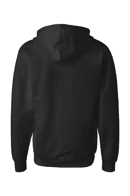 Independent Trading Co. Mens Full Zip Hooded Sweatshirt Hoodie - Black - NEW