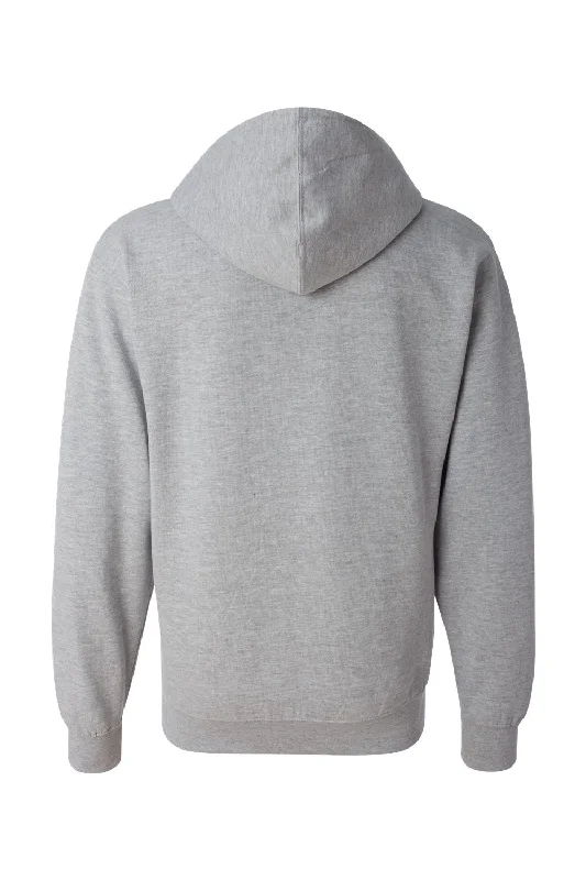 Independent Trading Co. Mens Full Zip Hooded Sweatshirt Hoodie - Heather Grey - NEW