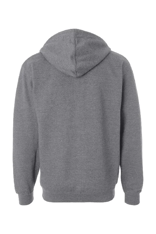 Independent Trading Co. Mens Full Zip Hooded Sweatshirt Hoodie - Heather Gunmetal Grey - NEW