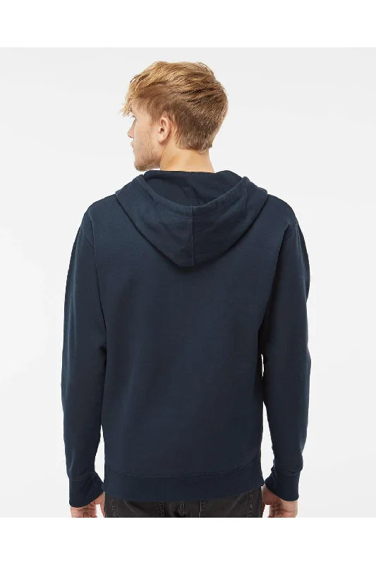 Independent Trading Co. Mens Full Zip Hooded Sweatshirt Hoodie - Navy Blue - NEW