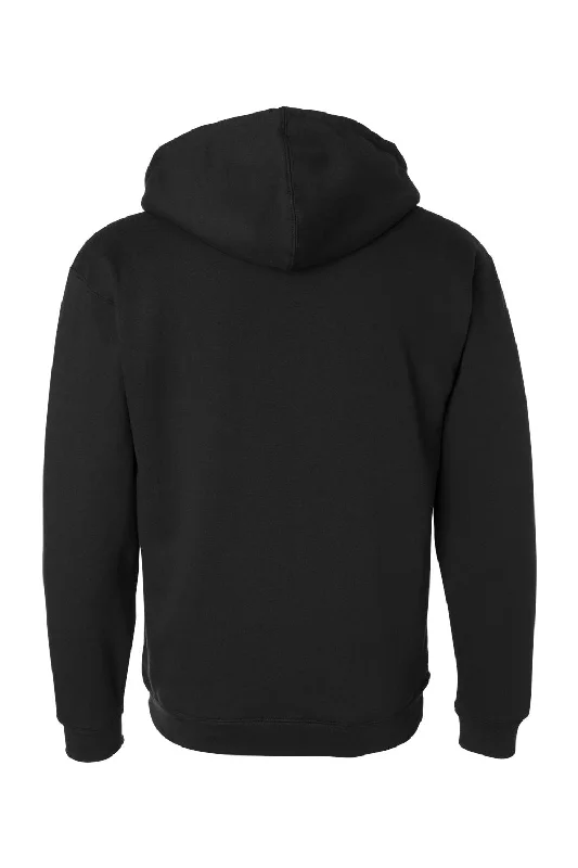 Independent Trading Co. Mens Sherpa Lined Full Zip Hooded Sweatshirt Hoodie - Black/Natural - NEW