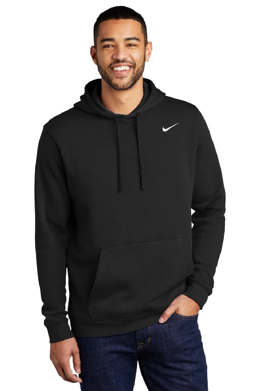 Nike Mens Club Fleece Hooded Sweatshirt Hoodie - Black