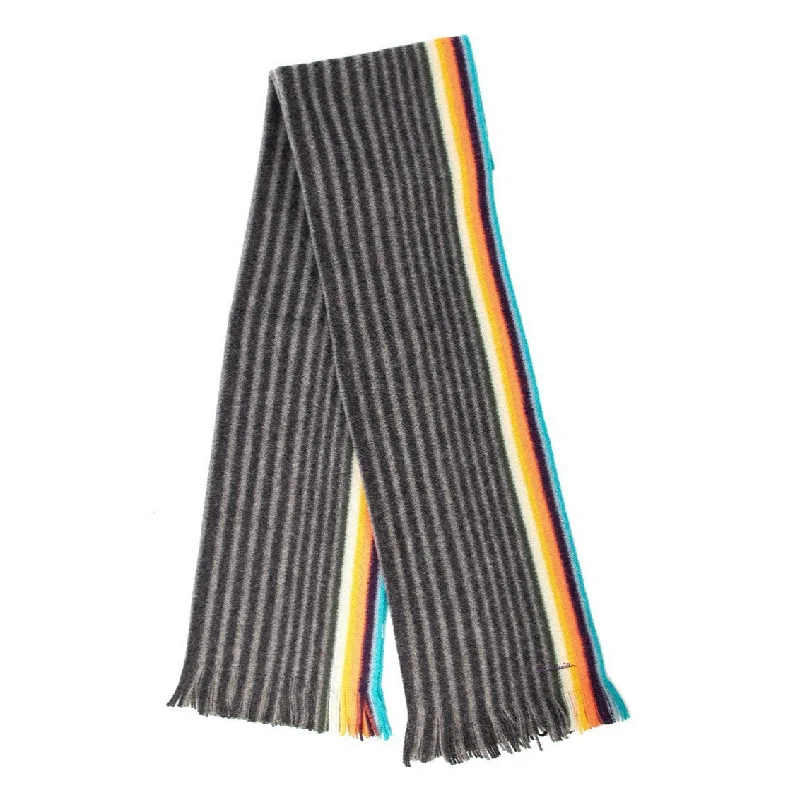 Paul Smith - Artist Stripe Merino Wool Scarf in Slate