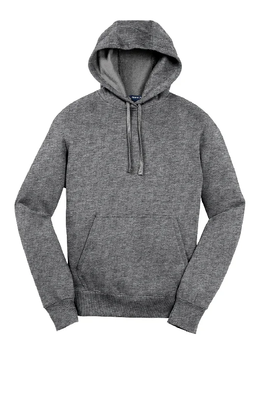 Sport-Tek Mens Shrink Resistant Fleece Hooded Sweatshirt Hoodie - Heather Vintage Grey