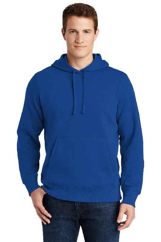 Sport-Tek Mens Shrink Resistant Fleece Hooded Sweatshirt Hoodie - True Royal Blue