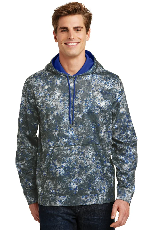 Sport-Tek Mens Sport-Wick Mineral Freeze Moisture Wicking Fleece Hooded Sweatshirt Hoodie - True Royal Blue - Closeout