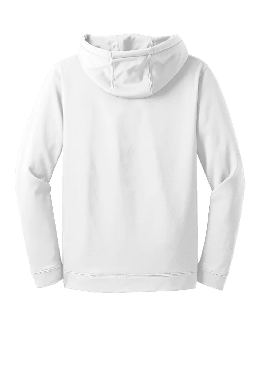 Sport-Tek Mens Sport-Wick Moisture Wicking Fleece Hooded Sweatshirt Hoodie - White