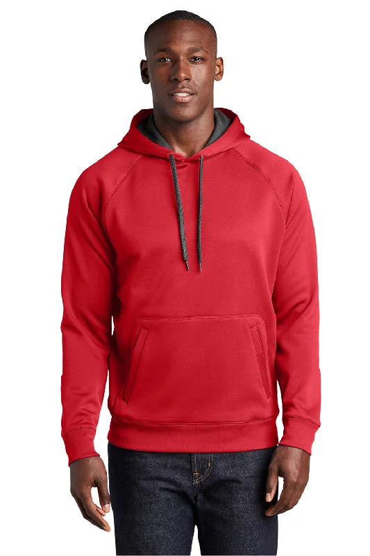 Sport-Tek Mens Tech Moisture Wicking Fleece Hooded Sweatshirt Hoodie - True Red