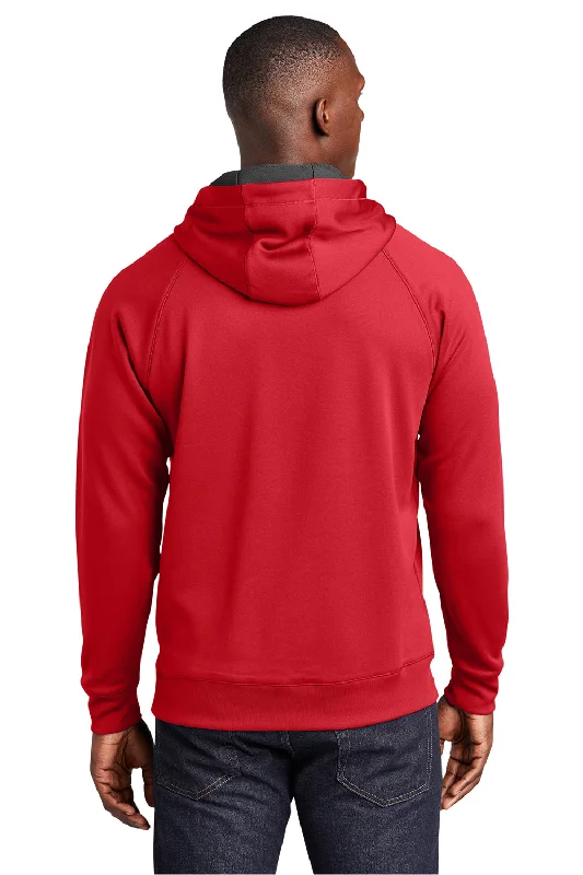 Sport-Tek Mens Tech Moisture Wicking Fleece Hooded Sweatshirt Hoodie - True Red