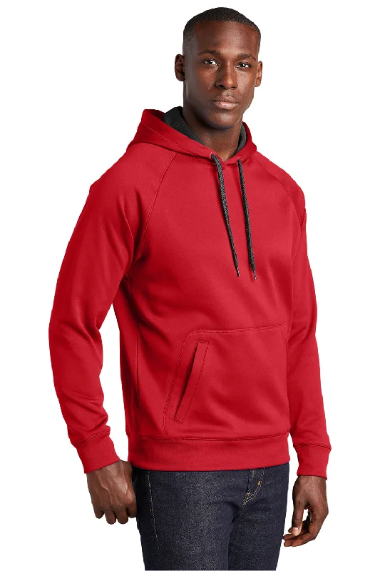 Sport-Tek Mens Tech Moisture Wicking Fleece Hooded Sweatshirt Hoodie - True Red