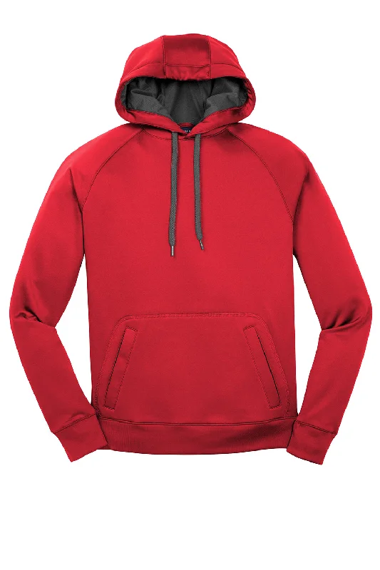 Sport-Tek Mens Tech Moisture Wicking Fleece Hooded Sweatshirt Hoodie - True Red