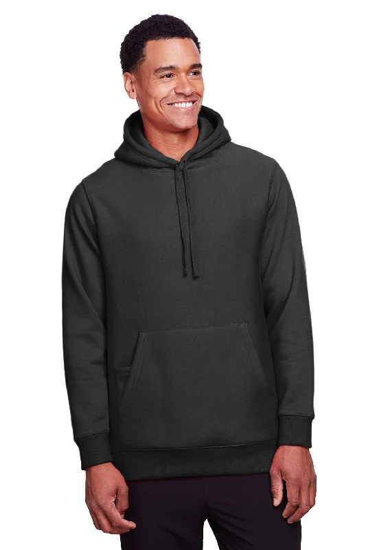 Team 365 Mens Zone HydroSport Fleece Water Resistant Hooded Sweatshirt Hoodie - Black