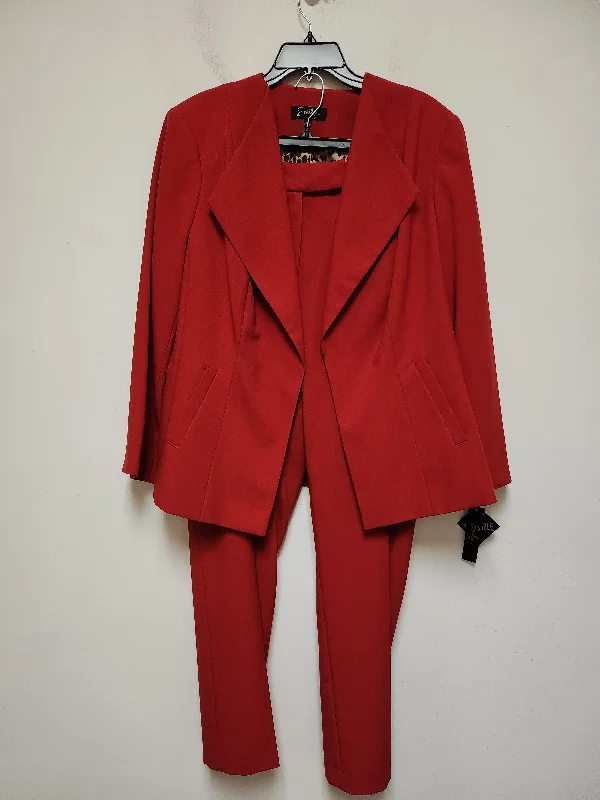 Pants Suit 2pc By Clothes Mentor In Red, Size: 16