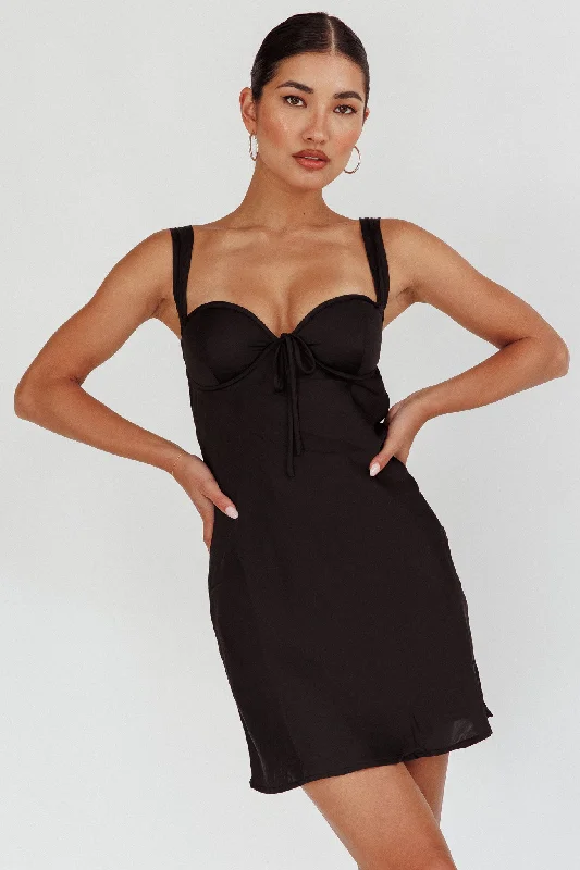 Stazi Sweetheart Neckline Mini Dress Black