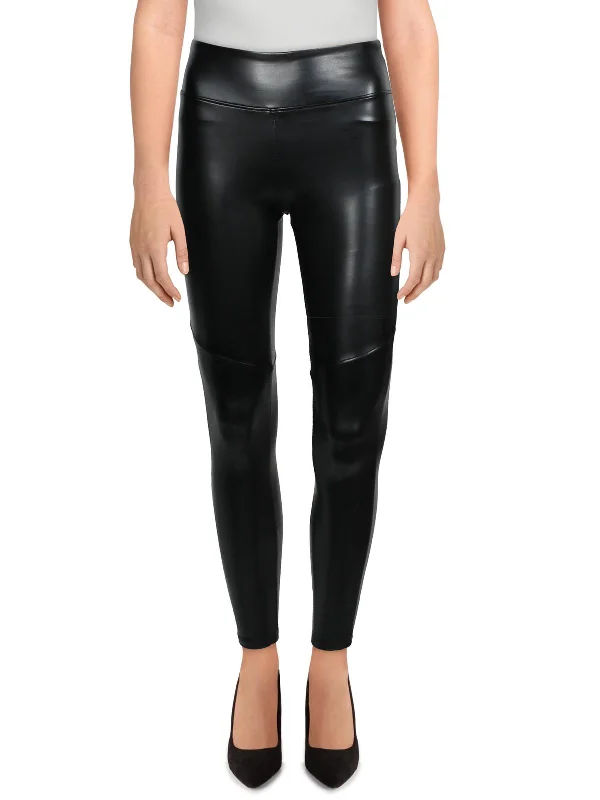 Croft Womens High Waist Vegan Leather Leggings